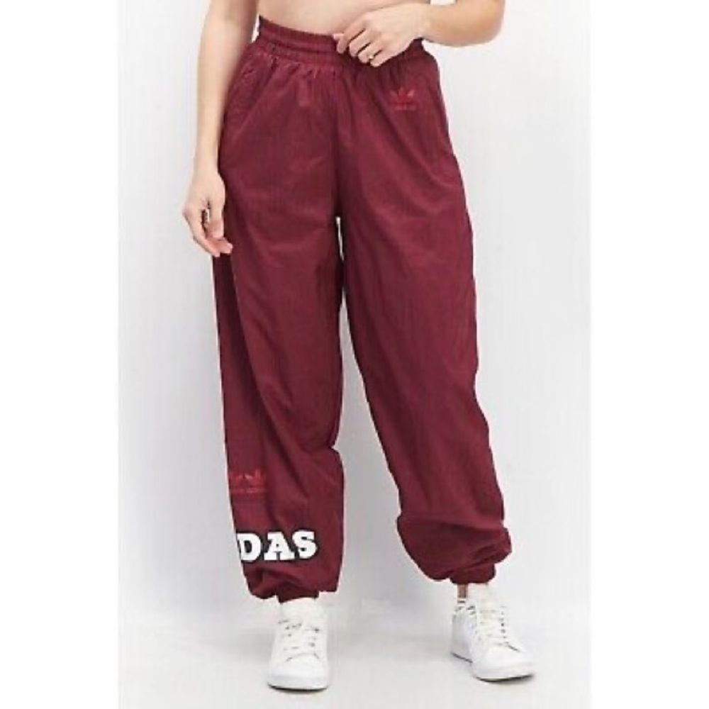 Adidas Originals Maroon Red Sweatpants Relaxed Cuffed Joggers Size Small